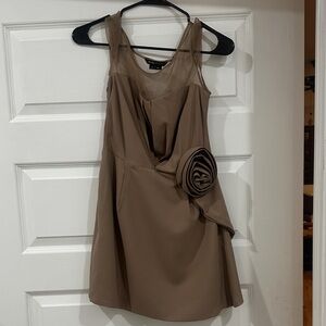 BCBGMaxAzria Tan Mini Dress with Floral Accent